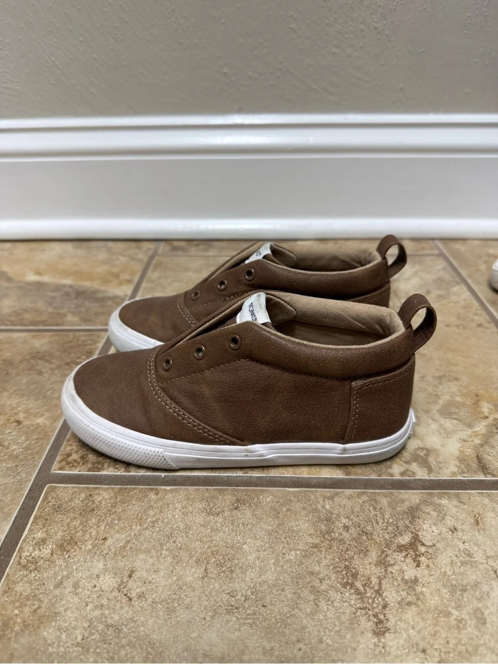 Brown Toddler Slip-On Canvas Sneakers